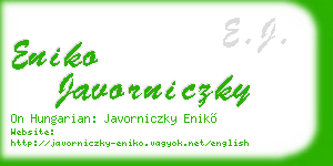 eniko javorniczky business card