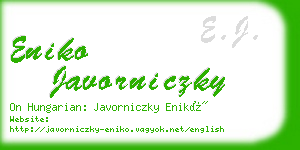 eniko javorniczky business card